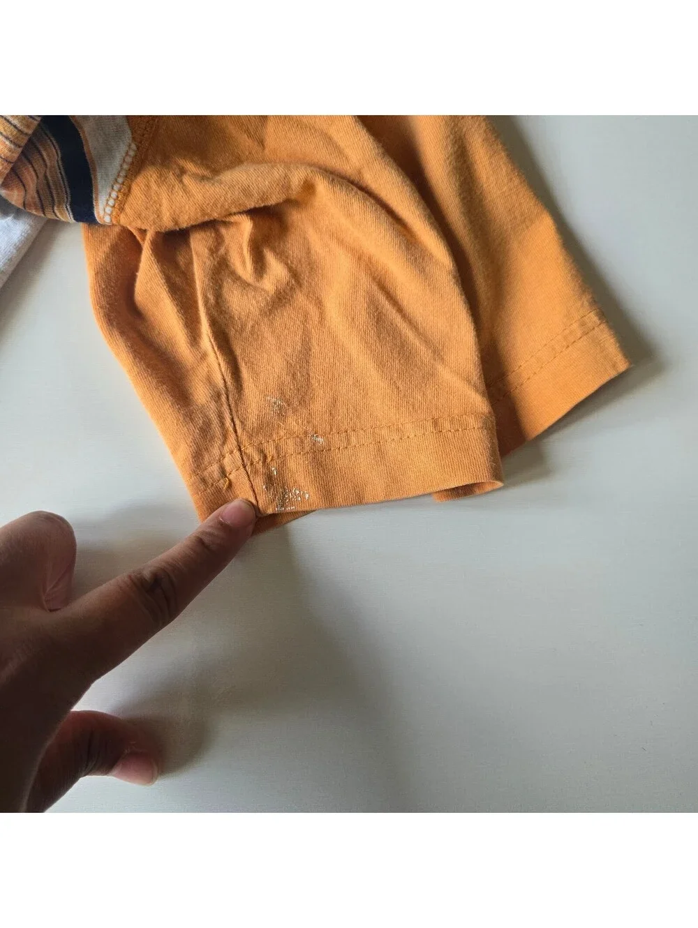 Vintage The North Face A5 Series Mens Large Orange White Striped T-Shirt